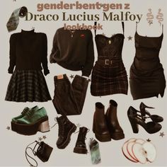 Hogwarts Outfits Slytherin, Dark Academia Outfits, Dark Academia Outfit, Academia Clothes