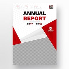 a red and white annual report cover