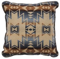 Cascada Southwest Wool Blend Throw Pillow Southwestern Bedroom Decor, House Porch, Wood River, Wool Textures, Geometric Throw Pillows, Wool Throw, Blue Throw Pillows, Decorative Blankets, Blanket Stitch