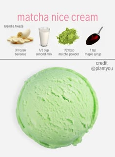 green matcha ice cream recipe with instructions on how to make it in the microwave