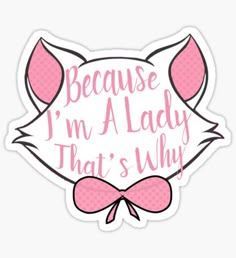 a pink bow with the words because i'm a lady that's why