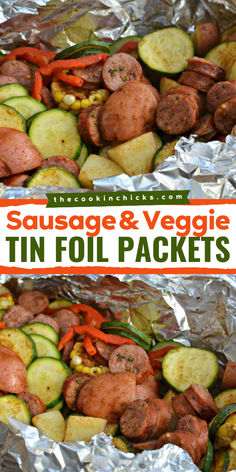 Looking for summer grilling recipes? Try these easy veggie and sausage tin foil packets! Beat the heat this summer with tin foil veggies on the grill. Simple and easy to assemble, packed with flavorful sausage, tasty veggies, and perfectly seasoned. Yum! Foil Pack Dinners, Foil Pack Meals, Foil Dinners, Foil Packs, Foil Packet Meals, Grilled Sausage, Foil Packets, Sausage And Peppers, Tin Foil