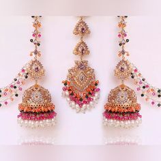 Nwot- Dazzle This Wedding Season And Holidays With Our Exquisite 3-Piece Jewelry Set, Featuring Stunning Earrings And A Tikka To Complete Your Perfect Look! Pakistani Jewelry, Indian Jewelry, South Asian Fashion, Ethnic Chic Elegant Multicolor Bridal Sets With Stone Work, Elegant Multicolor Tikka For Wedding, Multicolor Stone Work Tikka For Wedding, Multicolor Latkans Tikka For Wedding, Wedding Multicolor Tikka With Latkans, Haryali Teej, Bridal Jewellry, Orange Jewelry, South Asian Fashion