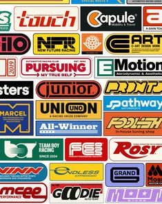 many different types of logos are shown in this image, including the company's name and