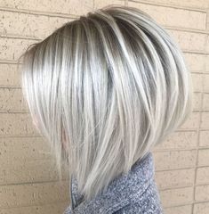 Rounded Stacked Silver Bob Graduated Bob For Fine Hair, Short Bob With Side Bangs For Fine Hair, Hair Styles For Short Hair 2023, Subtle Stacked Bob, Short Stacked Bob Haircut Over 50 Fine Hair, Edgy Gray Hairstyles, Bob Hairstyles For Round Face Over 40, 2023 Short Hair Styles For Women, Tapered Neckline Hair For Women