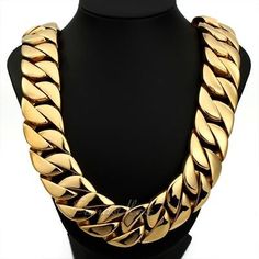 31mm Gold Chain Necklace for Men's 316L Stainless Steel Curb Cuban Link HEAVY | eBay Certina Watches, Mens Gold Chain Necklace, Mens Chain, Branding Shoot, Cheap Necklaces, Gold Chains For Men, Gold Chain Jewelry, Cuban Link Chain, Girly Jewelry