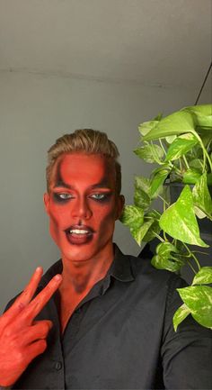 Easy Men’s Devil Makeup, Mens Demon Makeup, Mens Demon Costume, Demon Halloween Costume Men, Male Devil Costume, Devil Halloween Costume Men, Mens Devil Makeup, Devil Makeup Men, Male Costume Ideas Halloween