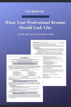 two resumes with the words what your professional resume should look like