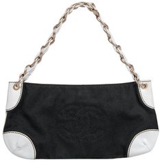 "Women think of all colours except the absence of colour. I have said that black has it all. White too. Their beauty is absolute. It is the perfect harmony.” ― Coco Chanel This authentic Chanel "Olsen" shoulder bag with oversized Chanel "CC" stitching is either from the 2003 or 2004 collection and comes in Chanel's timeless black and white. Modern and classic at the same time. This season release line was known for this bag's sister, the Mary Kate Olsen / Ashley Olsen Chanel hobo bag. The bag co Chanel Hobo Bag, Kate Olsen, Chanel Brand, Mary Kate Olsen, Ashley Olsen, Chanel Shoulder Bag, Chanel Logo, Mary Kate, Stitching Leather