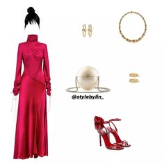 Billionaire Wife, Virtual Outfits, Red Outfits, Outfit Collection, Trendy Prom Dresses, Famous Outfits, Interview Outfit