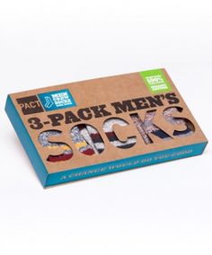 three pack women's socks in a cardboard box with scissors on the front and side