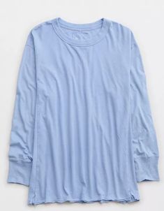 Aerie Cozy Long Sleeve Oversized Boyfriend T-Shirt Basic Long Sleeve Shirt, Boyfriend T Shirt, Basic Long Sleeve, American Eagle Outfitters, Women's Jeans, American Eagle, Long Sleeve Shirts, Women Jeans, Long Sleeve