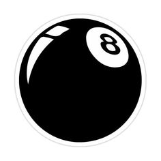 a black and white sticker with the number 8 on it