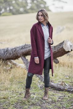 Our longline coat can be dressed up or down with ease! Pair with denim and sneakers for the weekend, or tailored pants and heels for the working week.  Target Australia Winter Fashion #TargetAus Pants And Heels, Longline Coat, Tailored Pants, Comfortable Fashion, Long A Line, Deep V Neck, Drop Shoulder