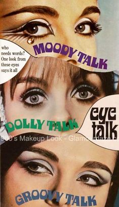 60s Hair And Makeup, 1960s Makeup, 1960s Hair, 70s Makeup, 60s Hair, Michelle Phan, Makeup Ads