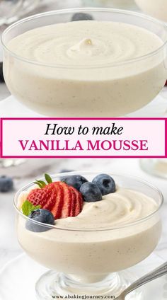 how to make vanilla mousse with strawberries and blueberries