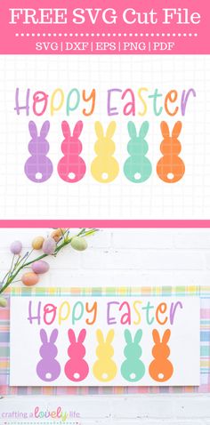 two easter svg cut files with the words happy easter on them