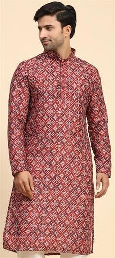 Red and Maroon color Kurta in Cotton fabric with Digital Print work Red Kurta With Printed Motifs For Festive Occasions, Festive Red Kurta With Printed Motifs, Festive Red Kurta With Block Print, Red Printed Kurta For Festive Occasions, Festive Red Printed Kurta, Traditional Red Printed Kurta, Red Printed Kurta For Festivals, Festival Printed Red Kurta, Festival Red Printed Kurta