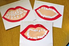 Teeth Craft For Preschool, Tooth Template, Smile Tips