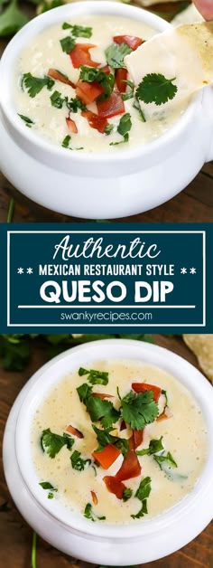 mexican quesadilla dip with tortilla chips and cilantro on the side