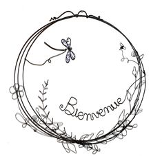 a black and white drawing of a circle with the word berenne written in it