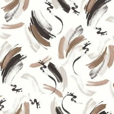 an abstract painting with brown and white paint on it's surface, in the style of brush strokes