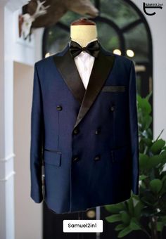 Elevate your style with our exquisite Navy Blue Suit for Men. Crafted with precision and attention to detail, this timeless classic is ideal for weddings, formal events, and special occasions. Our Suits features a slim-fit design, ensuring a sharp, tailored look that combines comfort and sophistication. * Unmatched Elegance: This Mavy Blue suit exudes refined elegance, making you stand out on your big day. * High-Quality Fabric: Crafted from premium materials for ultimate comfort and durability. Designer Fitted Formal Sets, Fitted Designer Formal Sets, Fitted Designer Sets For Formal Occasions, Designer Fitted Suits For Formal Occasions, Luxury Fitted Formal Sets, Fitted Tuxedo With Hidden Button Closure For Parties, Bespoke Fitted Evening Suits, Luxury Fitted Tuxedo For Evening, Tailored Elegant Three-piece Suit For Evening