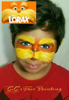 Dr Suess Face Paint, Lorax Costume, Daughter Room, Blue Face Paint, Face Painting Tips, Face Paint Ideas, Professional Face Paint, Diy Costumes Kids, Kids Face Paint