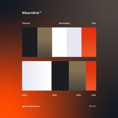 an orange and black color scheme with the words kleurvorm on it