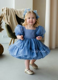 Baby First Birthday Dress, First Birthday Dress, Blue Tutu, Kids Dress Collection, Baby Party Dress, First Birthday Dresses