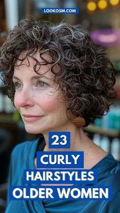 Hair Styles For Short And Curly Hair, Curly Hair Going Grey, Haircuts For Curly Hair Over 50, Shag Hairstyles Curly Hair Short, Short Hairstyles For Curly Hair Women, Curly Hairstyles For Thinning Hair, Over 60 Curly Hairstyles For Women, Short Curly Haircuts Older Women