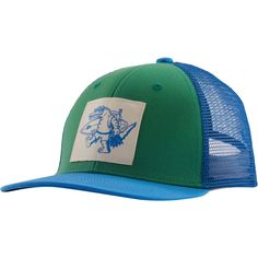 Trucker Hat - Kids' Outdoor Snapback Trucker Hat, Blue Curved Brim Hat For Hiking, Casual Blue Hat For Hiking, Playful Snapback Trucker Hat For Outdoor, Blue Snapback Hat For Hiking, Fun Green Sports Hats, Playful Outdoor Trucker Hat With Curved Brim, Playful Curved Brim Trucker Hat For Outdoor, Fun Outdoor Snapback Hat With Flat Bill