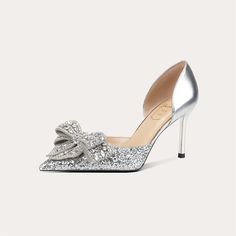 Silver Princess Heels, Silver Wedding Shoes, Summer Pumps, Elegant High Heels, Designer High Heels, Wedding Shoes Heels, Crystal Diamond, Womens Wedding Shoes, Wedding Heels