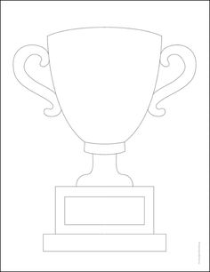 a drawing of a trophy on top of a table