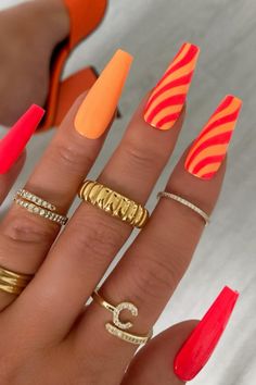 This post is about July nail designs! If you’re looking for a super fun and bright colorful Summer nail idea to rock this Summer, I’ve got you covered with these 33 trendy & popular Summer nail designs! July nails are full of the most fun Summer nail designs that feature tons of bright Summer nail colors, pretty Summer ombre nail ideas, the perfect Summer festival nail designs, and some beach inspired nail looks that are perfect for taking with you on your Summer vacay or enjoying right at home for the sunny season! Find the best July nail colors and July nail art for your Summer manicure this year Nailart Summer, Red Summer Nails, Bright Summer Nails, Fancy Nails Designs, July Nails, Summer Acrylic Nails, Colorful Nail Designs, Summer Nails Colors