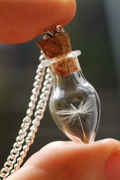 Dandelion wish necklace, Wish bottle necklace, botanical specimen, glass vial pendant, good luck charm necklace, gift for bride, make a wish Wish Bottle, Wish Necklace, Dandelion Necklace, A Dandelion, Dandelion Wish, Bottle Necklace, Luck Charms, Snow Globe, Bijoux Diy