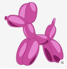 a pink balloon dog on a white background