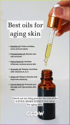 Include these oils and best anti aging tips are to your glow up list! castor oil, vitamin E oils, and more! Learn how these DIY Anti-Aging Skin Products can transform mature skin for that aging gracefully vibe. Anti-aging skin care doesn't have to cost a fortune! Combine oils with techniques like face massage, gua sha, and lymph drainage massage to craft glowing self-care routines and your own glow up checklist. Say goodbye to lackluster skin! Best Oils For Anti Aging, Diy Oils For Skin, Diy Skin Oil, Best Oil For Face, Diy Face Oil, Vitamin E Oil For Skin, Face Oil Recipe, Glow Up Checklist, Tighten Facial Skin