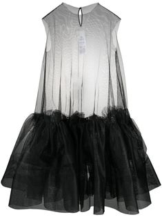 black shift style sheer coverage tulle netting round neck rear button fastening sleeveless keyhole detail to the rear mid-length Sheer Tulle Dress, Tulle Midi Dress, Couture Designers, Tulle Dress, Dress With Bow, Fashion Designer, Round Neckline, Dress To Impress, Fashion Branding