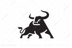 the bull logo for sale is black and white