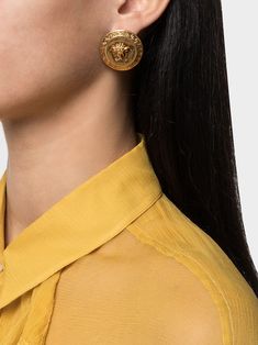 Versace Earrings, Versace Jewelry, Versace Gold, Medusa Head, Versace Collection, Latest Fashion Design, Twill Shirt, Unique Designers, Single Earring