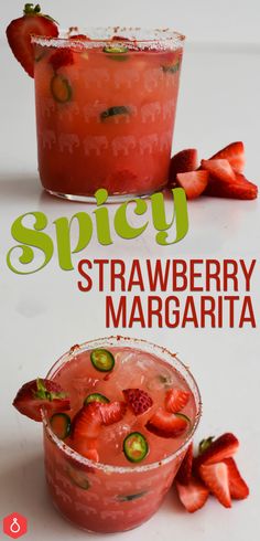 the strawberry margarita is ready to be served