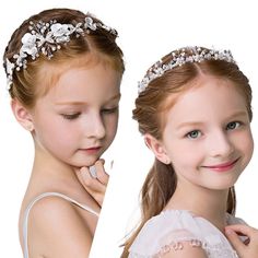 PRICES MAY VARY. Quantity: 2 pieces different kinds of wedding headpiece, embellishing with faux pearl and white faux flower, looks exquisite and attractive, enough for daily wearing and replacing Suitable occasions: suitable for girl and women over the age of 14, the headpiece can be worn as a girl's first communion headdress, especially for bride and flower girls, beautiful and different kinds of artificial pearl hair decorations can be worn by different girl and women in wedding, evening part Flower Girl Hair Piece, Communion Headpiece, Flower Girl Headpiece, Pearl Hair Piece, Autumn Hair Accessories, Wedding Party Hair, Flower Girl Hair Accessories, Crystal Hair Vine, Party Hair Accessories