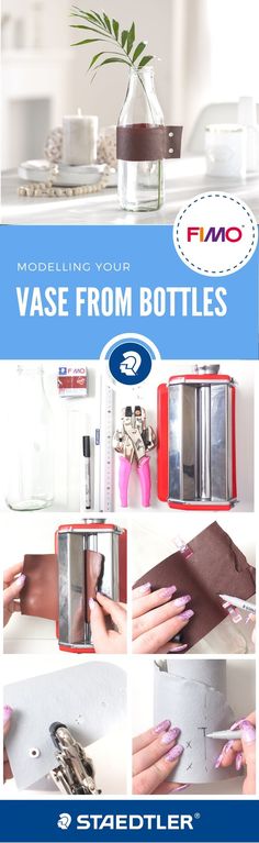 an advertisement for vase from bottles with images of different items in the bottom right hand corner