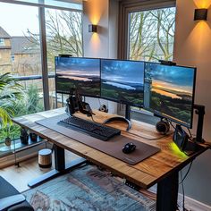 Stunning HD Office Images for Your Workspace: Work From Home Ultrawide Monitor Setup Home Office, Multiple Computer Screens Home Office, Home Office Ultrawide Monitor, Software Developer Office Setup, Wfh Desk Setup Laptop And Monitor, Home Office Layouts, Office Images, Visual Strategy, Computer Desk Setup