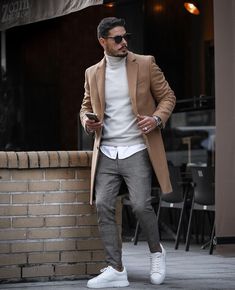 Outfit Herren, Smart Casual Menswear, Mens Business Casual Outfits, Men Coats, Casual Chique, Fitted Coat, Fashion Business Casual, Mens Fashion Casual Outfits, Latest Mens Fashion