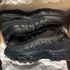 Nike 95 Air Max 95, Nike Air Max 95 Outfit Woman, Airmax 95 Black, Nike Air Max 95 Outfit, Airmax 95s, Nike Cortez Women, Nike Air Max 95 Black, Wide Feet Shoes, Air Max 95 Black