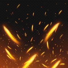 fire sparkles in the air on a dark background with space to put your own image