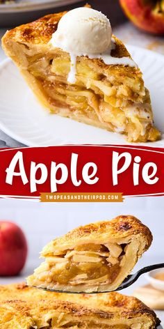 Apple pie is the quintessential fall dessert, and this is the best apple pie recipe. It has a flaky, buttery crust that is easy to make. The filling is a blend of tart and sweet apples that are tossed with warm spices. Serve with a scoop of vanilla ice cream! Old Fashioned Apple Pie, Pie Homemade, Homemade Apple Pie Filling, Dessert Pie, Best Apple Pie