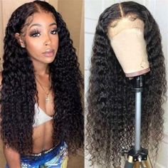 Women Nature Black Long Curly Wavy Hair Synthetic Wig 26" Daily Party Cosplay, #AD, ##Cosplay, #Advertisement, #Party, #Daily, #q Brazilian Curly Hair, Full Lace Front Wigs, Brazilian Hair Wigs, Lace Fronts, Deep Wave Hairstyles, Curly Human Hair Wig, Human Virgin Hair, Rose Hair, Front Lace Wigs Human Hair